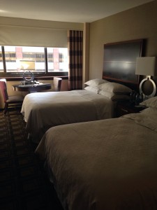 A double room at the Sheraton New York Times Square