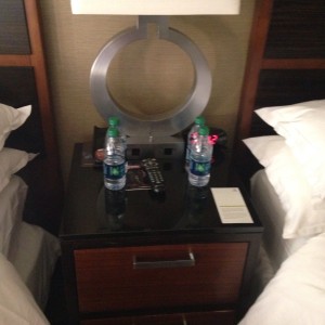 Bedside set up at Sheraton New York Times Square