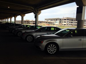 Silvercars on the rental aisle at DFW.