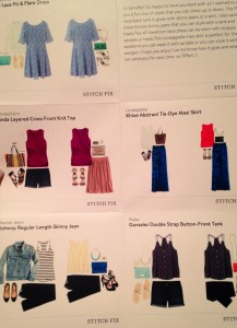 Wardrobe Style Cards - August 2014 Stitch Fix