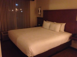 Bed at the Hyatt Place Reno Tahoe International Airport.