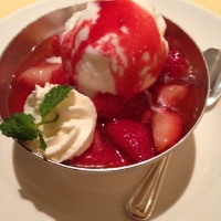 Strawberries Romanoff is one of the lunchtime desserts on Golden Princess.