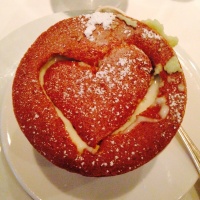 A pistachio soufflé served with love on Seabourn.  
