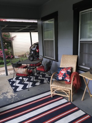 The weather is perfect for breakfast or evening cocktails on the front porch.